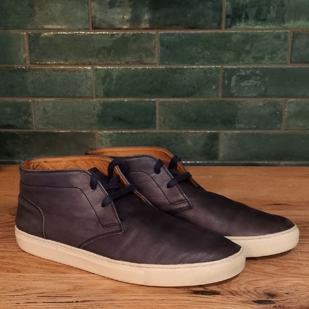 Blake McKay Men's Size 10 Navy Leather Chukka Boots Casual Lace-Up